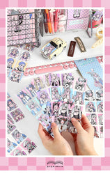 2pcs Ins Korean Style Anime Girl Scrapbooking Stickers Collage Diary Journal DIY Craft Aesthetics Decorative Stickers Stationery (ONLINE ORDER ONLY)