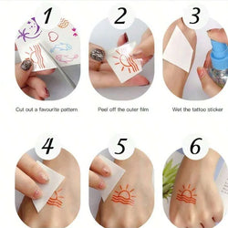 1pc Bohemia Fluorescent Sticker Luminous Temporary Tattoos Stickers UV Glow Fluorescent Tattoo Waterproof For Body Art Decals *& (Online Order Only)