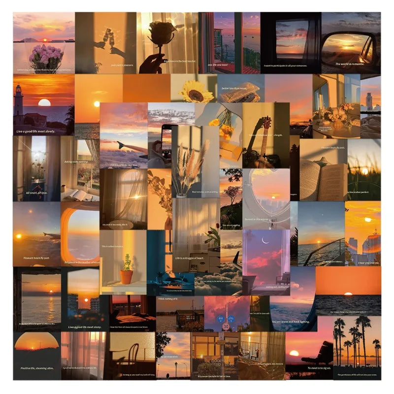 60pcs Sunset Graffiti Stickers for Helmet Wall DIY Decoration Wholesale (Online Order Only)