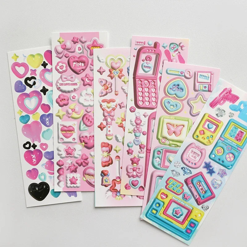1pcs Ins Cute Love Magic Wand 3D Stickers Planner Journal Scrapbooking Decorative Sticker Aesthetic Kawaii Korean Stationery (Online Order Only)