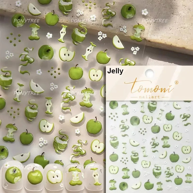 Fruit Paradise Guava Strawberry Pear Peach Orange Watermelon Pitaya Cherry Kiwifruit Pineapple Nail Art Stickers Manicure Decals (ONLINE ORDER ONLY)