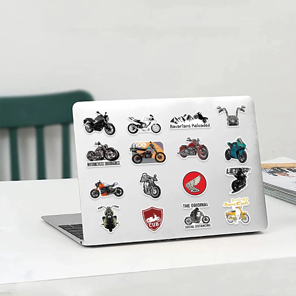 50PCS Motorcycle Sticker Retro Decorative For Guitar Skateboard Computer Harley Motorbike Personalized Graffiti Stickers Pack (ONLINE ORDER ONLY)