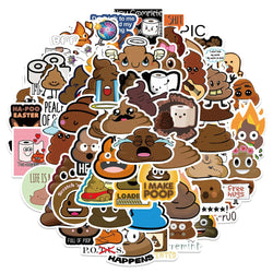 Funny Poop Meme Cartoon Waterproof Stickers for Skateboard, Fridge, Guitar, Laptop, Motorcycle - 10/30/60PCS (Online Order Only)