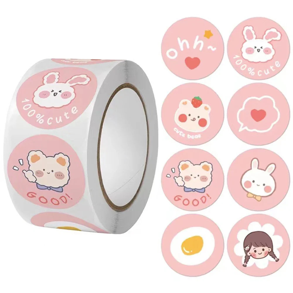 500pcs/roll Reward Stickers For Kids Children Kindergarten School Encouragement Students Games Toy Animals Stationery Labels (ONLINE ORDER ONLY)