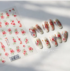 Graceful Peach Blossom Blessing Sachet Pretty Buckle Tassels Pendant Antique Radiant Adhesive Nail Art Stickers Manicure Decals (ONLINE ORDER ONLY)