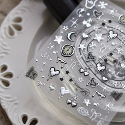 Silver Star Moon Clock Watch Cherry Love Heart Bowknot Gird Irregular Lines Dot Liquid Lava Nail Art Stickers Manicure Decals (ONLINE ORDER ONLY)