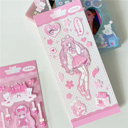 Korean Ins Cute Comics School Girl Boy Stickers Diary Scrapbooking DIY Album Decoration Sticker Personalized Kawaii Stationery (ONLINE ORDER ONLY)