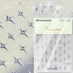 Silver Star Moon Clock Watch Cherry Love Heart Bowknot Gird Irregular Lines Dot Liquid Lava Nail Art Stickers Manicure Decals (ONLINE ORDER ONLY)