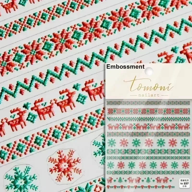 Winter Christmas Crystal Delicate Hexagon Romantic Laser Silver Chic Snowflakes Self Adhesive Nail Art Sticker 5D Manicure Decal (ONLINE ORDER ONLY)