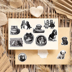 50pcs Cartoon Mixed Animals Aesthetic Stickers Cute Cats Dogs Decals Notebook Phone Laptop Diary Decoration Sticker Kids Toy (ONLINE ORDER ONLY)