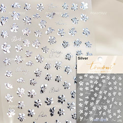 Peach Blossom Gradual Pink Petal Flower Line Bowknot Hot Stamping Halo Dyeing Delicate Adhesive Nail Art Sticker Manicure Decals (ONLINE ORDER ONLY)