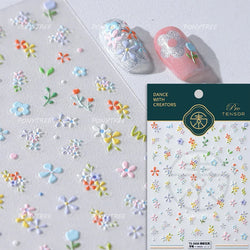 Pretty White Butterfly Flower Wreath Love Heart Crown Corsage Corolla Garland Delicate Adhesive Nail Art Sticker Manicure Decals (ONLINE ORDER ONLY)