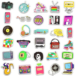 70 PCS 80s 90s Style Stickers Wall Stickers for Bedroom Closet Cool 80s Party Supplies Decor Sticker Decals Cute Home Decoration (ONLINE ORDER ONLY)