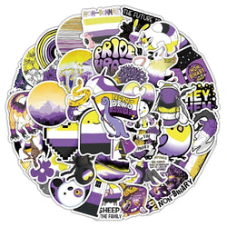 Nonbinary Pride Stickers Genderqueer Identity Decals 10/30/60pcs (ONLINE ORDER ONLY)