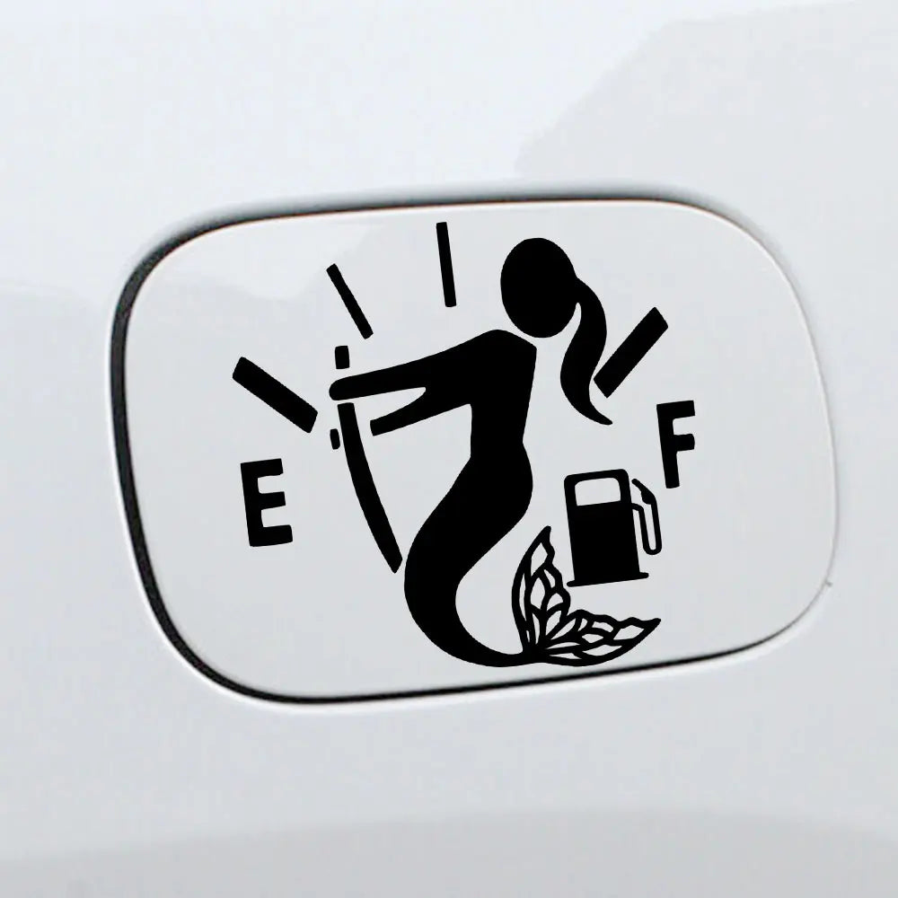 Mermaid Empty Full Gas Gauge Sticker for Car Fuel Tank Cap Door Decoration Automotive Supplies Waterproof Vinyl Decals (ONLINE ORDER ONLY)