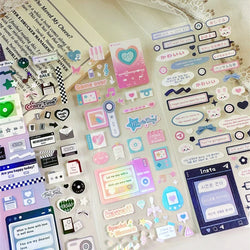 1Pc New Cute Dialog box Sticker Y2K Flakes Idol Card Album Deco Scrapbook DIY Material Decoration Stationery Stickers Aesthetic (ONLINE ORDER ONLY)