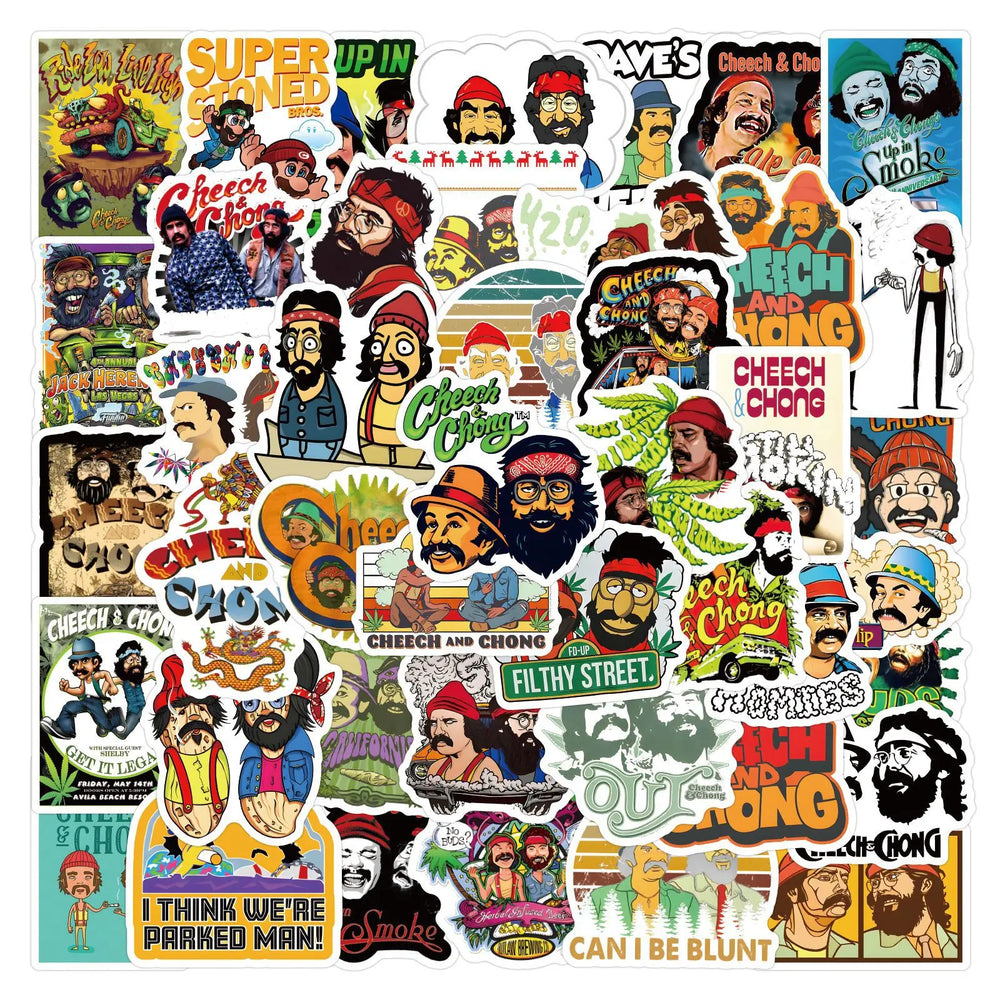 10/30/55PCS Cheech and Chong Stickers Funny Cartoon Stciekr Comedy Decals Scrapbook Laptop Guitar Car Bike Skateboard Kids Toys (ONLINE ORDER ONLY)