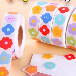 1000pcs/roll Colorful Flower Reward Sticker 15mm Cartoon Teacher Reward Stickers Scrapbooking for Kids Classroom Homework Tests (ONLINE ORDER ONLY)