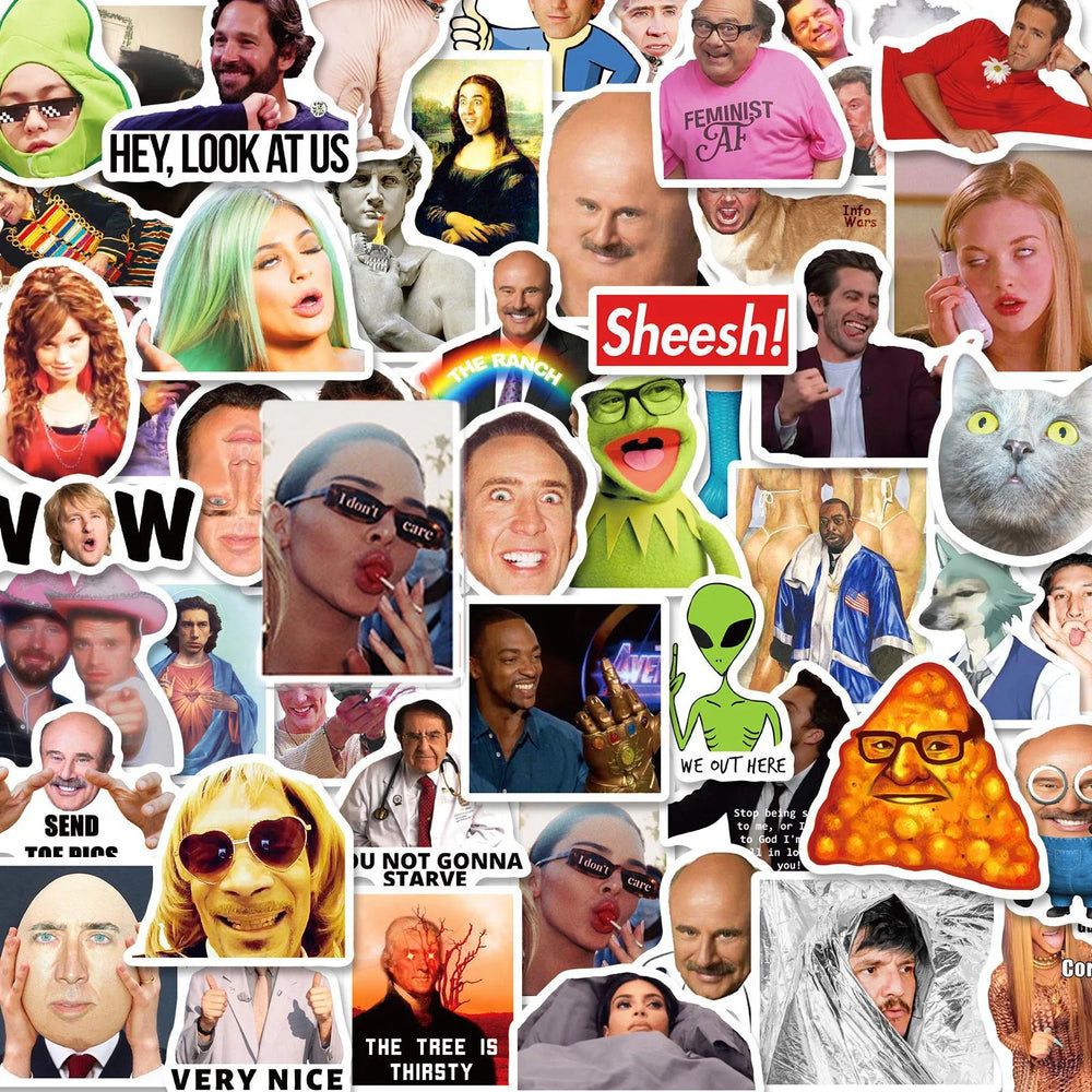 Funny Meme Graffiti Stickers for Cars, Motorcycles, Furniture, Toys, Luggage, Skateboards - 10/30/50PCS (Online Order Only)