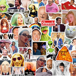 Funny Meme Graffiti Stickers for Cars, Motorcycles, Furniture, Toys, Luggage, Skateboards - 10/30/50PCS (Online Order Only)