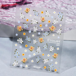 1 Sheet 5D Embossed Nail Art Stickers Graffiti Heart Flower Design Nail Art Decals Self-Adhesive DIY Manicure Nail Art Supplies* (ONLINE ORDER ONLY)