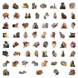10/30/60PCS Cute Capybara Stickers Cartoon Toys Kids DIY Fridge Notebook Bike Laptop Notebook Car PVC Waterproof Graffiti Decals (Online Order Only)