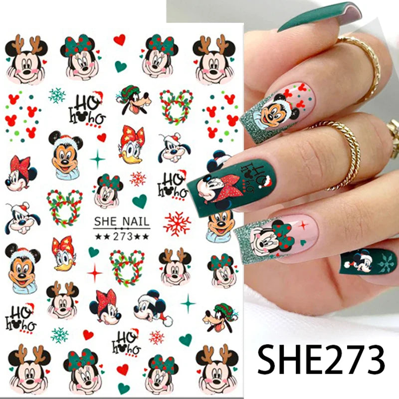 1PCS Disney Mickey Series Nail Stickers Cute 3D Minnie Nail Decorations Valentine's Day Christmas Self-Adhesive Nail Supplies *& (ONLINE ORDER ONLY)