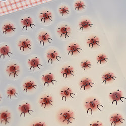 Cute Kapibala Halo Dyeing Kabibara Giant Rat Guinea Pig Cavy Lovely Expression Orange Adhesive Nail Art Stickers Manicure Decals (ONLINE ORDER ONLY)