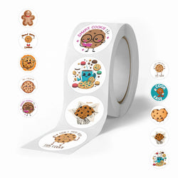 100-500pcs Cartoon Cookies Stickers for Yummy Dessert Sticker for Stationery Scrapbook Phone Art Bakery Sealed Label Decal (Online Order Only)