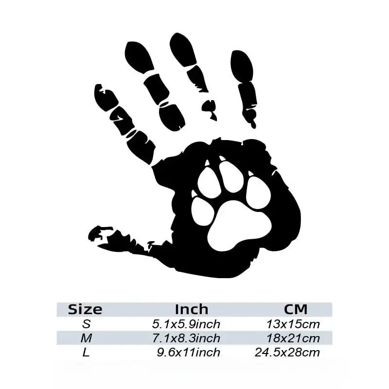 A Fun Handprint and Dog Paw Print Decal! Car Personality Funny Car Stickers, Trunk Cover Car Stickers, (ONLINE ORDER ONLY)