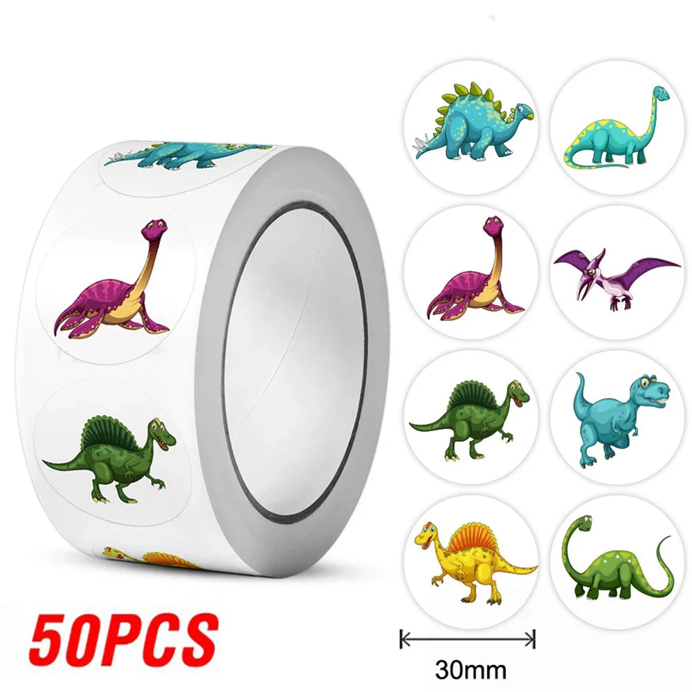 100-300pcs Dinosaur Animals Cartoon Stickers for kids school teacher Classroom Use Kids Toy Sticker Reward Encouragement Sticker (ONLINE ORDER ONLY)