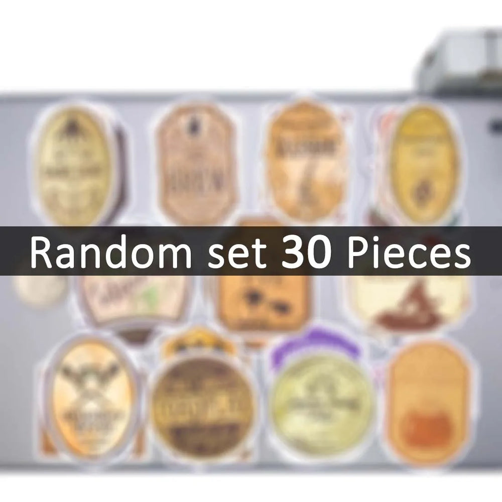 20/30/50Pieces Retro Alchemy Witch Brew Magic Potion Label Stickers for Bottle Scrapbook Diary Luggage Phone Laptop Sticker Toys (Online Order Only)