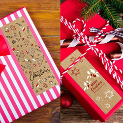 150pcs/roll Merry Christmas Stickers Kraft Paper Christmas Gift Packaging Labels For Envelopes Cards Gift Baking Decoration (ONLINE ORDER ONLY)
