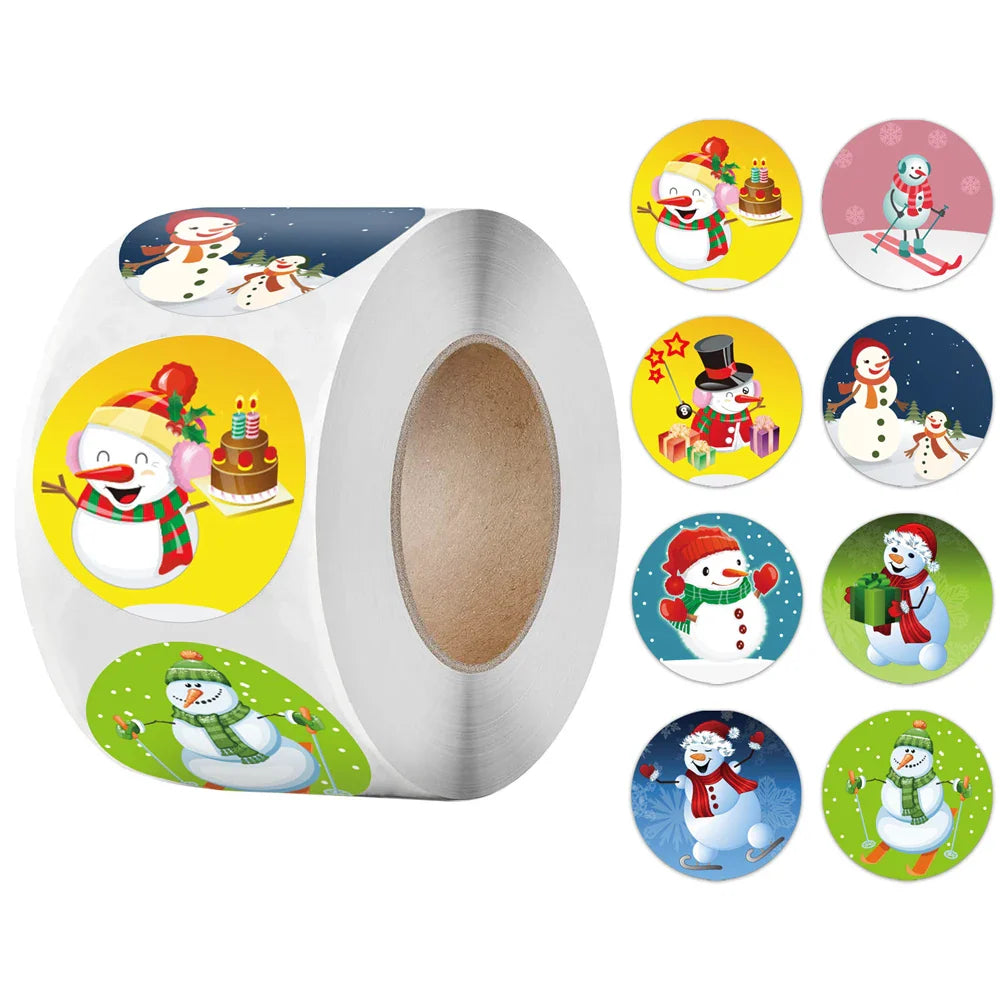 100-500Pcs Merry Christmas Santa Claus Sticker 1inch Decor DIY Wrapping Gift Decoration Xmas Kids Thank You Seal Label (ONLINE ORDER ONLY)