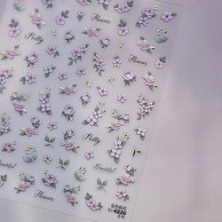 Pink Hot Stamping Flower Charm Peach Blossom Canglan Clover Daisy Pearl Self Adhesive Nail Art Decoration Sticker Manicure Decal (ONLINE ORDER ONLY)