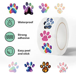 500pcs/Roll Creative Dog Paw Stickers Children Learning Reward Stationery Sticker Fashion Office School Decoration Seal Stickers (Online Order Only)