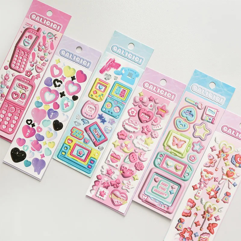 1pcs Ins Cute Love Magic Wand 3D Stickers Planner Journal Scrapbooking Decorative Sticker Aesthetic Kawaii Korean Stationery (Online Order Only)