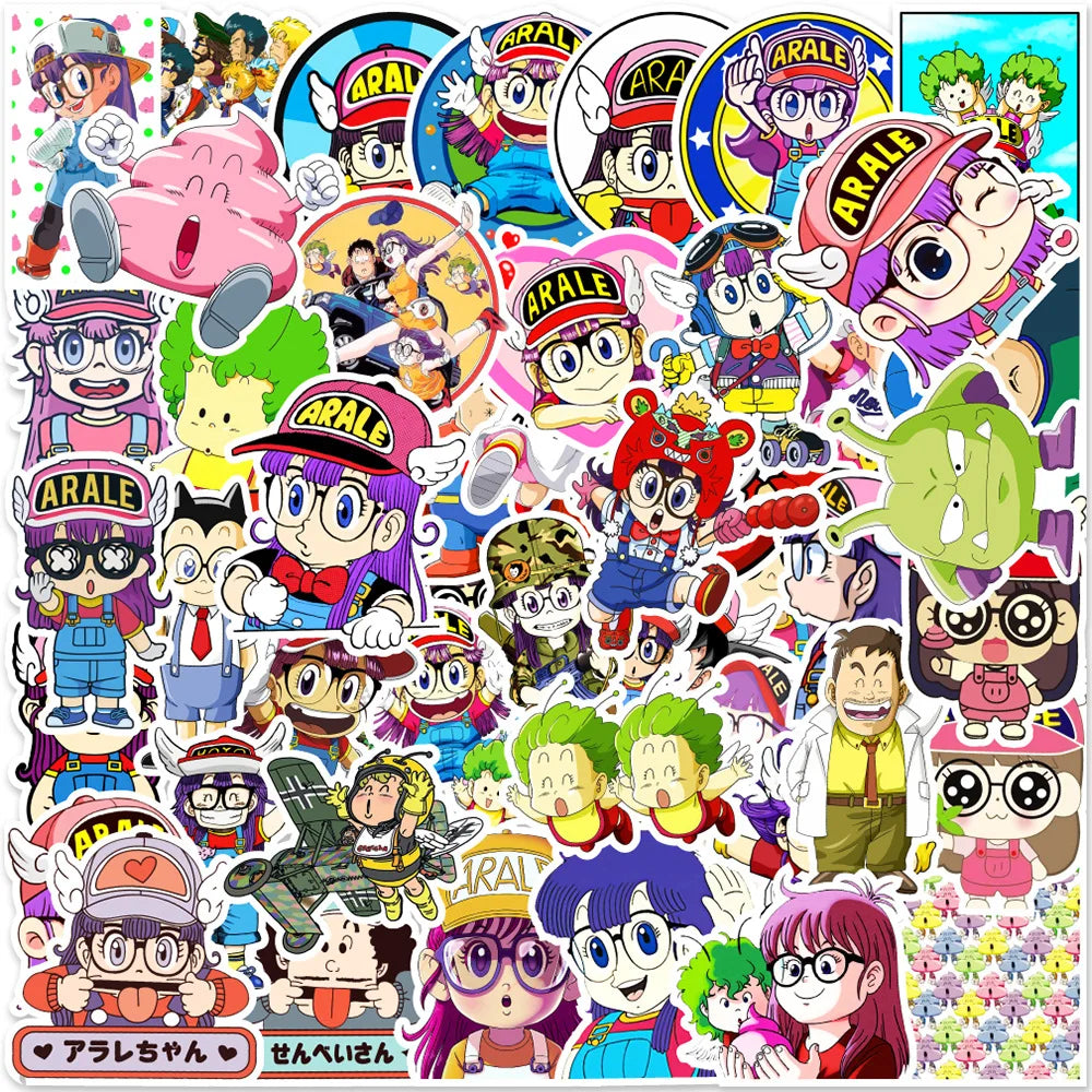 10/50Pcs Cartoon Kawaii Creative Cute A La Le Stickers for Mobile Phone Laptop Luggage Skateboard Stickers Kids Toy (Online Order Only)