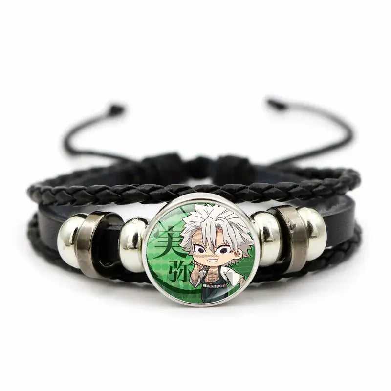 Demon Slayer Bracelet: Tanjiro & Nezuko Leather Charm (ONLINE ORDER ONLY)
