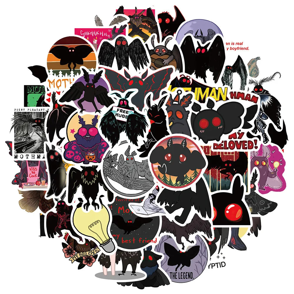 Mothman Cartoon Vinyl Stickers 10/30/50Pcs for Laptop, Car, Snowboard, Luggage, Fridge (ONLINE ORDER ONLY)