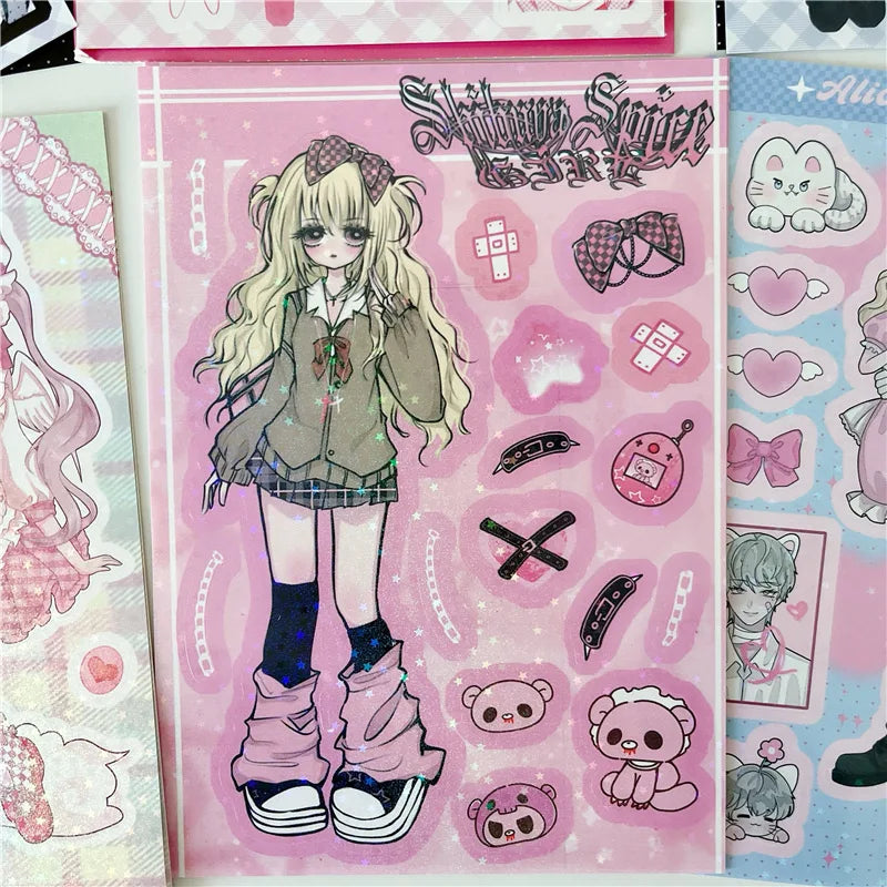 Original Cute Sweet Maid Anime Series Sticker Scrapbooking DIY Album Decoration Sticker Aesthetic Personalized Kawaii Stationery (ONLINE ORDER ONLY)