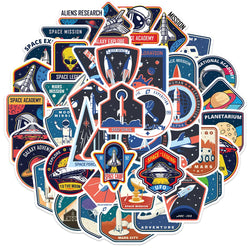 10/30/52PCS Outer Space Astronaut Cartoon Stickers Cute Airplane UFO Decals Kids Toy DIY Bike Phone Scrapbook Helmet Decoration (ONLINE ORDER ONLY)