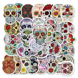 50pcs Mexican Calaver Sugar Skull Graffiti Sticker DIY Skateboard Laptop Luggage Decals Car Styling Anime Kids Toy Sticker (Online Order Only)