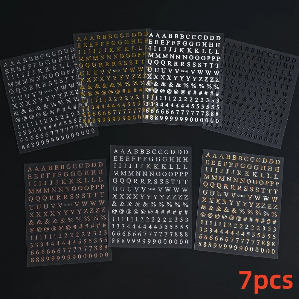 8pcs Gothic Alphabet Design Nail Art Stickers Retro English Letter Nail Art Stickers 3D Self-Adhesive Designs Nail Art Supplies* (Online Order Only)