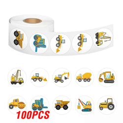 100-500pcs Engineering vehicle Stickers Cute Handmade Stickers Party Gifts Decorative Labels Scrapbook Stationery Stickers (Online Order Only)
