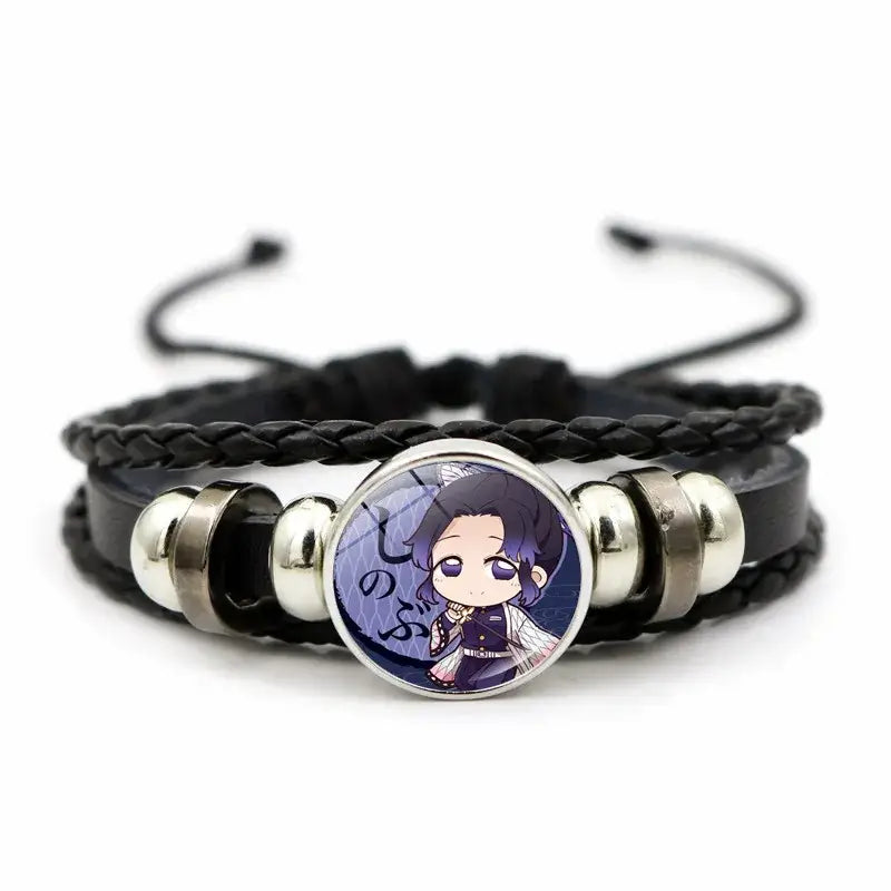 Demon Slayer Bracelet: Tanjiro & Nezuko Leather Charm (ONLINE ORDER ONLY)