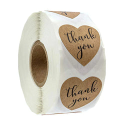 500pcs/roll Heart Stickers Thank You Stickers For Business Merci Packaging Stickers Rolling Love For Packaging Decoration (ONLINE ORDER ONLY)