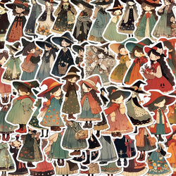 Cute Witch Girl Anime Stickers - 10/30/50pcs for Laptop, Phone, Luggage, Guitar (ONLINE ORDER ONLY)