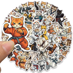 50pcs Cool Cartoon kungfu Cats Stickers Kids Toy DIY Waterproof Graffiti For Luggage Laptop Guitar Phone Car Decals (ONLINE ORDER ONLY)