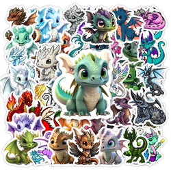 Cartoon Western Dragon Stickers Funny Kids Gift Dinosaur Animal DIY  Graffiti Decal for Phone Laptop Skateboard Kids Waterproof (ONLINE ORDER ONLY)